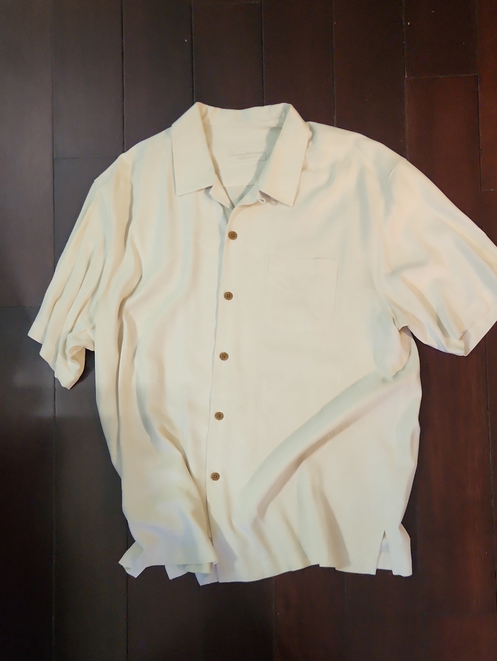Tommy Bahama Men's Cream Short-Sleeve Button-Up Shirt